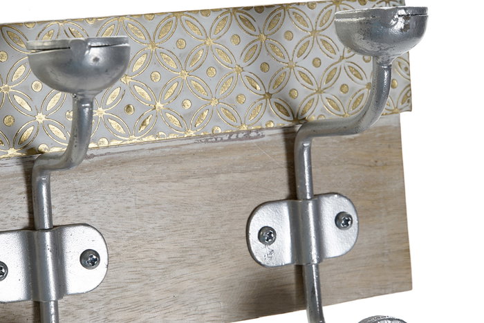 DKD Home Decor Perchero de Pared Vintage Natural Dorado Mango Metal 46 x 10 x 15 cm