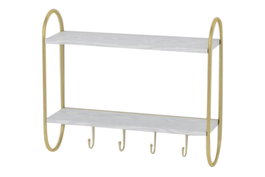 DKD Home Decor Perchero de Pared Metal y MDF Dorado