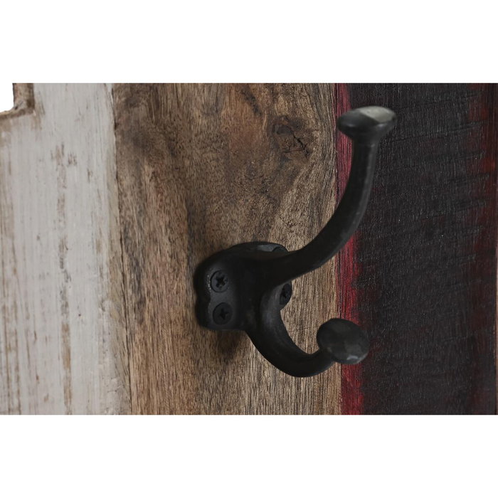 DKD Home Decor Perchero de Pared de Madera y Metal Hecho a Mano