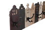 DKD Home Decor Perchero de Pared de Madera y Metal Hecho a Mano, Colores Natural, Marrón Oscuro, Blanco - 83.5x25x10 cm