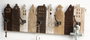 DKD Home Decor Perchero de Pared de Madera y Metal Hecho a Mano, Colores Natural, Marrón Oscuro, Blanco - 83.5x25x10 cm