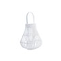 DKD Home Decor Portavelas de Bambú y Cristal Blanco 29x29x34 cm