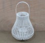 DKD Home Decor Portavelas Blanco Bambú y Cristal 29 x 34 x 29 cm