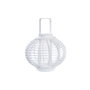 DKD Home Decor Portavelas de Bambú y Cristal Blanco 35x35x29 cm