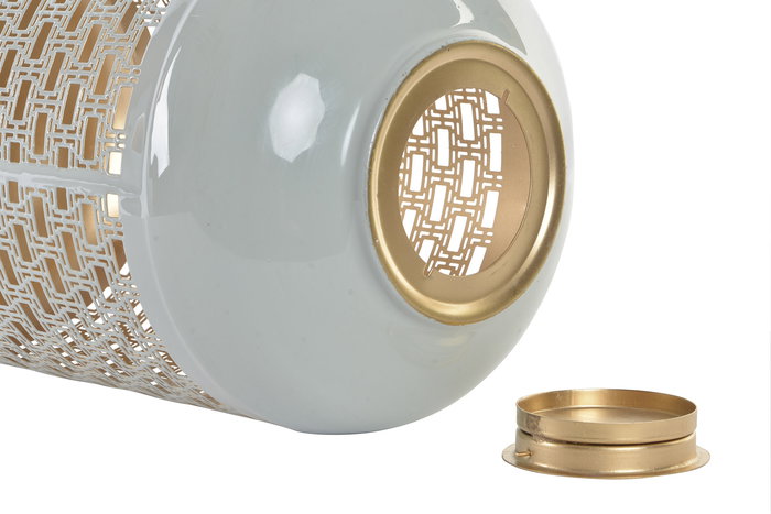 DKD Home Decor Portavelas Delhi Chic Rosa y Azul, 24 x 56 x 24 cm (2 Unidades)