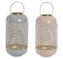 DKD Home Decor Portavelas Delhi Chic Rosa y Azul, 24 x 56 x 24 cm (2 Unidades)