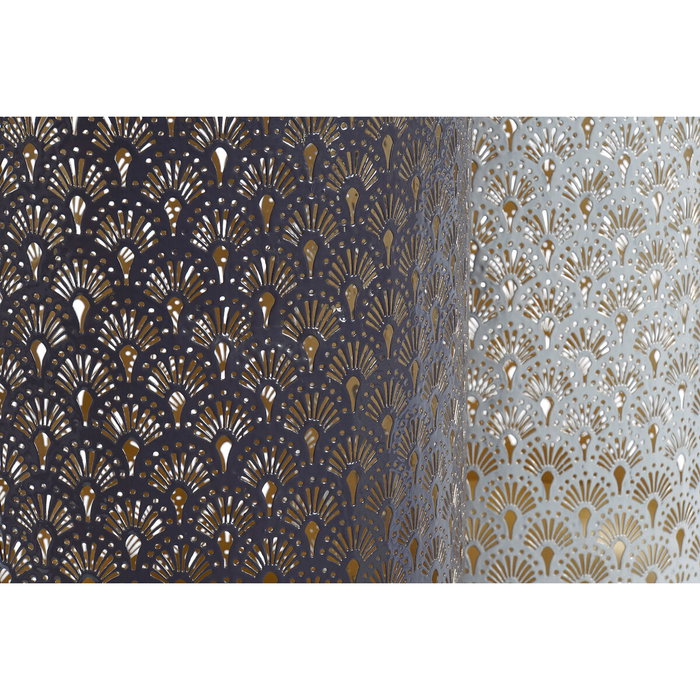 DKD Home Decor Portavela de Aluminio Lacado Beige y Malva Surtido de 2