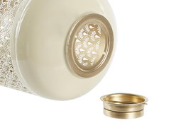 DKD Home Decor Portavelas Beige Malva Aluminio 24 x 57 x 24 cm (2 Unidades)