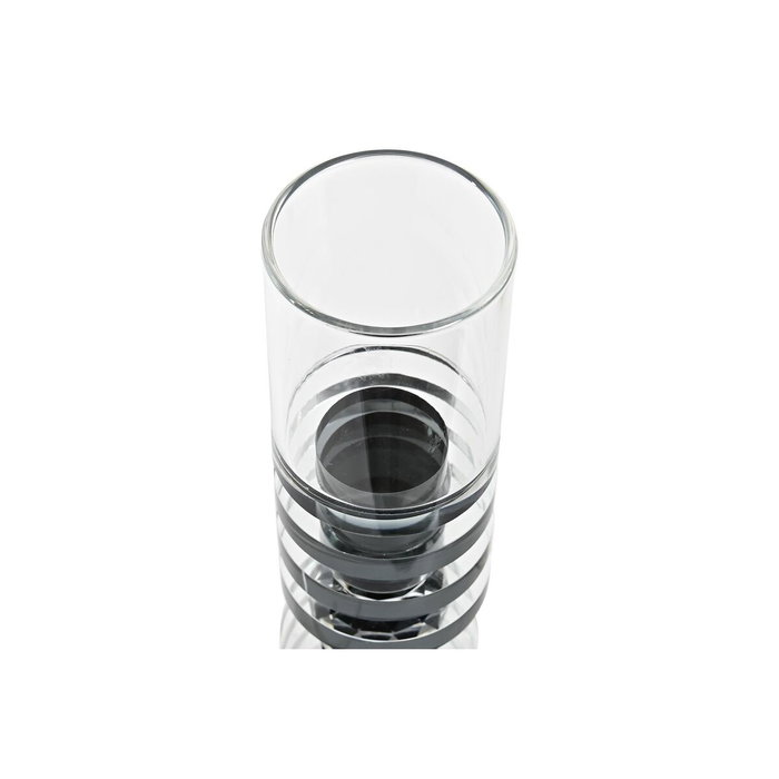 DKD Home Decor Portavelas de Cristal Negro y Transparente 6x6x28 cm DKD Home Decor Portavelas de Cristal Negro y Transparente 6x6x28 cm
