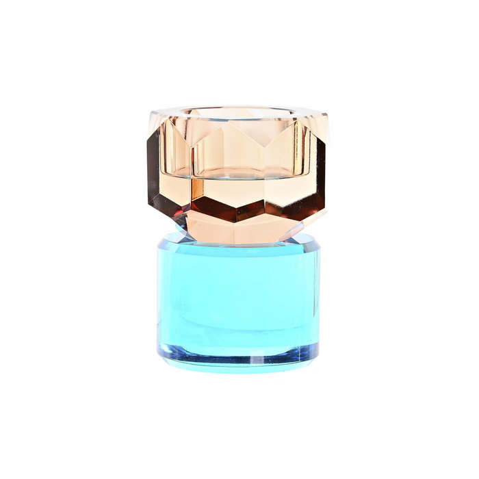 DKD Home Decor Portavelas de Cristal Bicolor 7x7x9 cm DKD Home Decor Portavelas de Cristal Bicolor 7x7x9 cm
