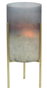 DKD Home Decor Portavela Moderno Bicolor Dorado Cristal y Metal 13 x 41 x 13 cm