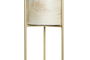 DKD Home Decor Portavela Moderno Bicolor Dorado Cristal y Metal 13 x 41 x 13 cm