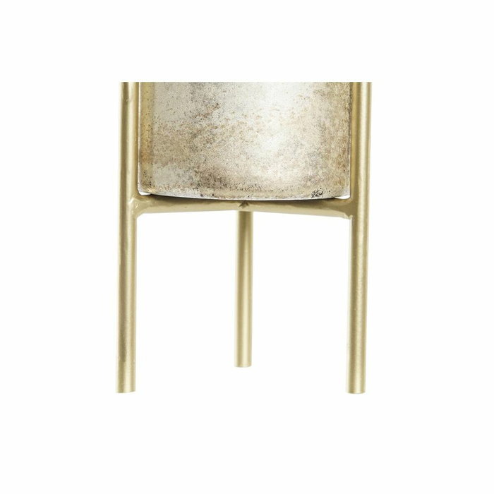 DKD Home Decor Portavelas de Cristal y Metal con Acabado Desgastado