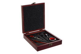 DKD Home Decor Set de 5 piezas Vino Winery, Inox y MDF, Marrón Oscuro y Plateado, 19 x 5 x 16.5 cm