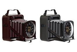 DKD Home Decor Reloj de sobremesa de hierro diseño cámara surtido