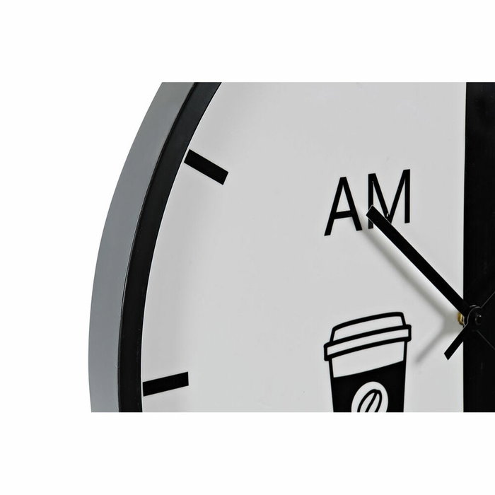 DKD Home Decor Reloj de Pared de Metal Negro 60x60 cm AM/PM