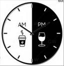 DKD Home Decor Reloj de Pared de Metal Negro 60x60 cm AM/PM