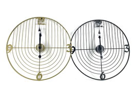 DKD Home Decor Set de 2 Relojes de Pared Metálicos 60x60 cm Negro y Dorado