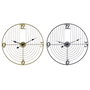 DKD Home Decor Set de 2 Relojes de Pared Metálicos 60x60 cm Negro y Dorado