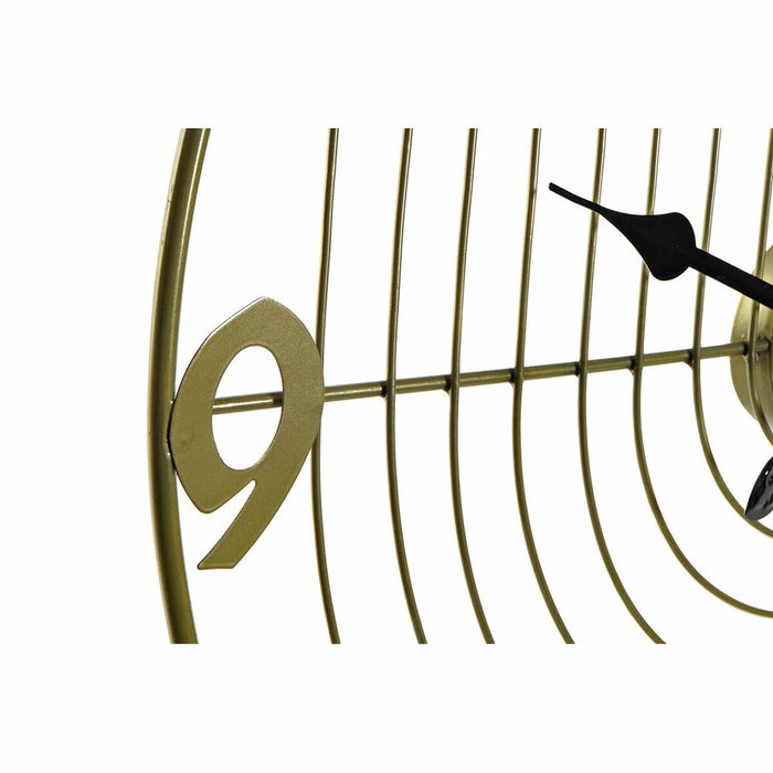 DKD Home Decor Set de 2 Relojes de Pared Metálicos 60x60 cm Negro y Dorado