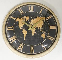 DKD Home Decor Reloj de Pared de Hierro Mapamundi Pack de 2 unidades