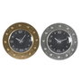 DKD Home Decor Set de 2 Relojes de Pared de Hierro y Cristal Surtidos