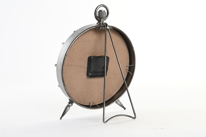 DKD Home Decor Reloj Sobremesa Loft Dorado Plateado 17 x 29 x 22 cm (2 Unidades)