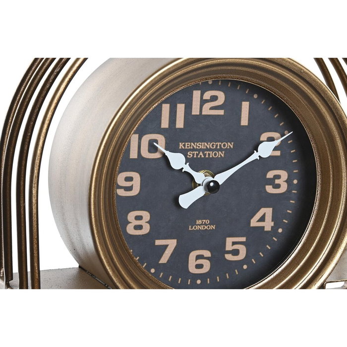 DKD Home Decor Reloj de Sobremesa de Hierro y Cristal Dorado
