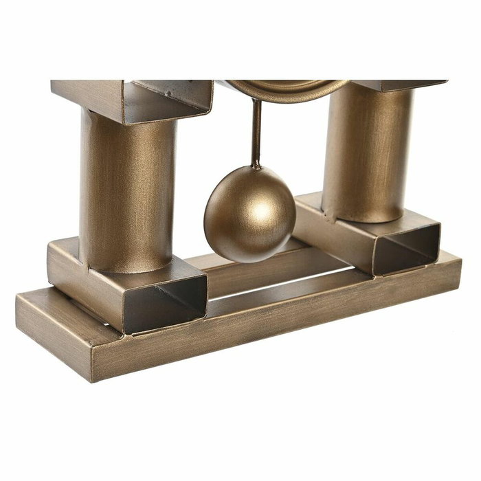 DKD Home Decor Reloj de Sobremesa de Hierro y Cristal Dorado