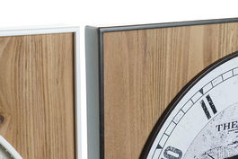 DKD Home Decor Reloj de Pared Vintage Mapamundi Negro Blanco 2 Unidades 4.5 x 60 x 60 cm