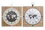 DKD Home Decor Set de 2 Relojes de Pared Mapamundi MDF y Hierro