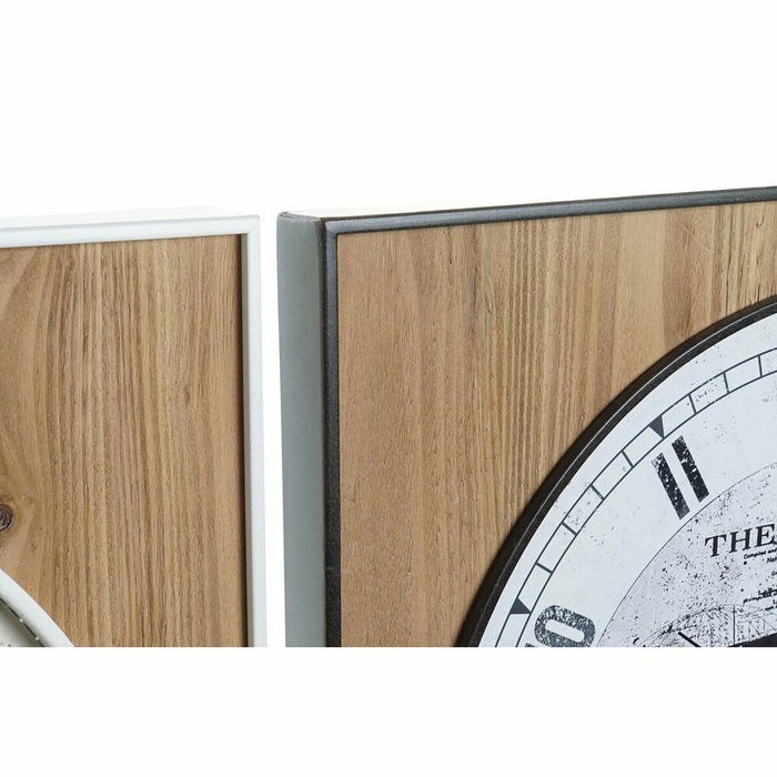 DKD Home Decor Set de 2 Relojes de Pared Mapamundi MDF y Hierro