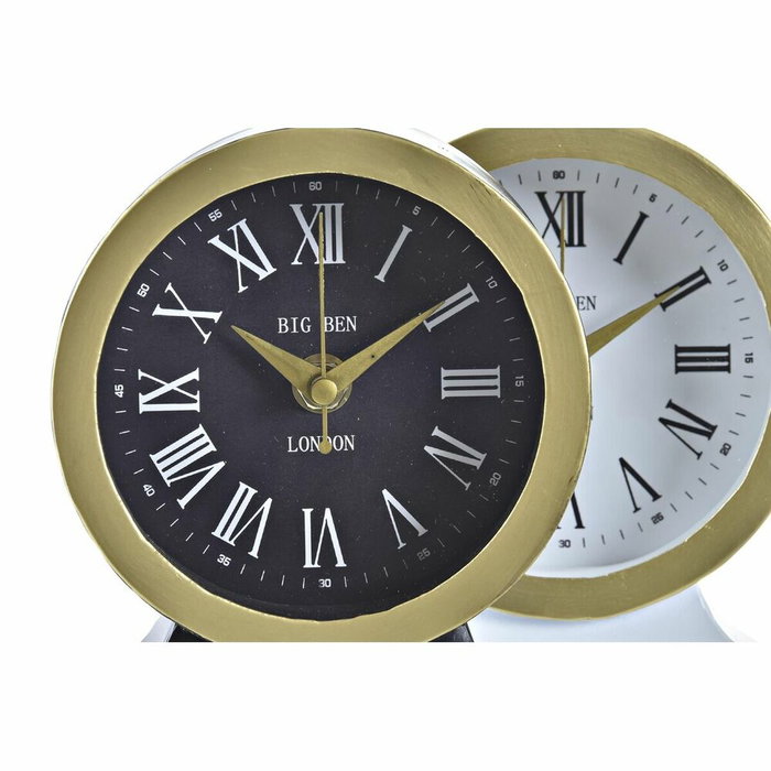 DKD Home Decor Reloj de Sobremesa de Hierro y Cristal, Surtido de 2 Unidades