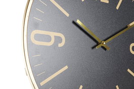 DKD Home Decor Reloj de Pared Glam Negro Marron Hierro y MDF con Péndulo 40 x 40 cm (2 Unidades)