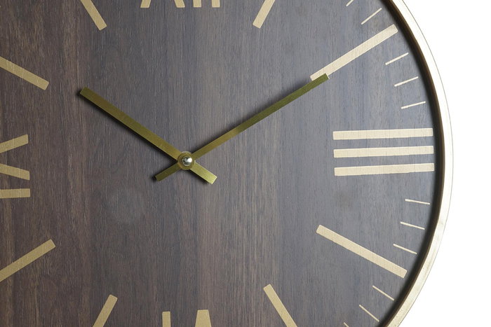 DKD Home Decor Reloj de Pared Glam Negro Marron Hierro y MDF con Péndulo 40 x 40 cm (2 Unidades)