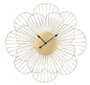 DKD Home Decor Reloj de Pared de Metal con Diseño de Flor Dorado