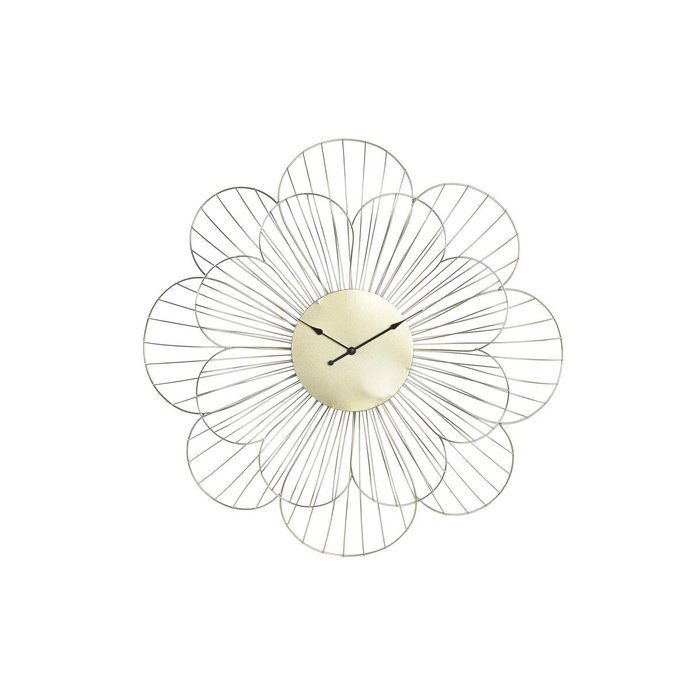 DKD Home Decor Reloj de Pared de Metal con Diseño de Flor Dorado DKD Home Decor Reloj de Pared de Metal con Diseño de Flor Dorado