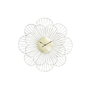 DKD Home Decor Reloj de Pared de Metal con Diseño de Flor Dorado