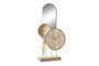 DKD Home Decor Reloj de Sobremesa MDF y Metal con Espejo Natural y Dorado