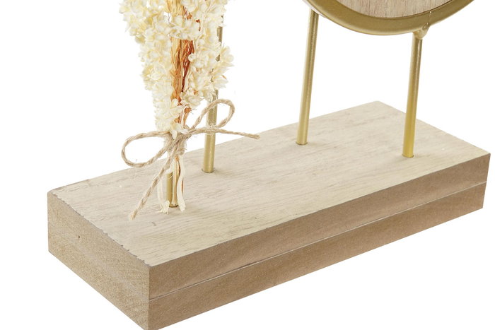 DKD Home Decor Reloj Sobremesa Boho Natural Dorado 8 x 53 x 26 cm Espejo