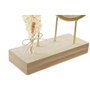 DKD Home Decor Reloj de Sobremesa MDF y Metal con Espejo Natural y Dorado