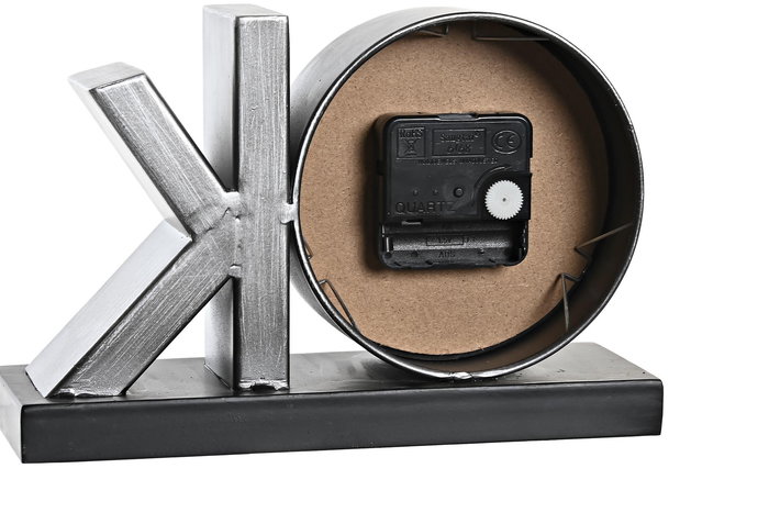 DKD Home Decor Reloj Sobremesa Negro Plateado 8 x 15 x 23 cm (2 Unidades)