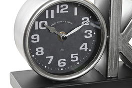 DKD Home Decor Reloj Sobremesa Negro Plateado 8 x 15 x 23 cm (2 Unidades)