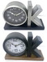 DKD Home Decor Set de 2 Relojes de Sobremesa de Hierro en Negro y Plateado