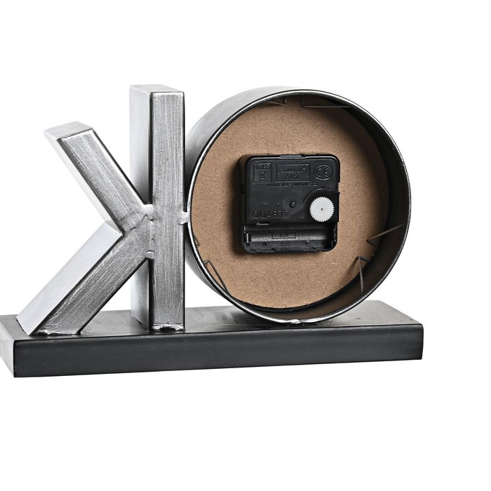 DKD Home Decor Set de 2 Relojes de Sobremesa de Hierro en Negro y Plateado