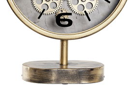 DKD Home Decor Reloj Sobremesa Dorado Hierro y Cristal 7.5 x 41 x 30 cm