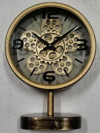 DKD Home Decor Reloj de Sobremesa Dorado en Hierro y Cristal