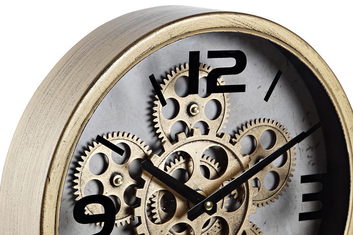 DKD Home Decor Reloj Sobremesa Dorado Hierro y Cristal 7.5 x 41 x 30 cm