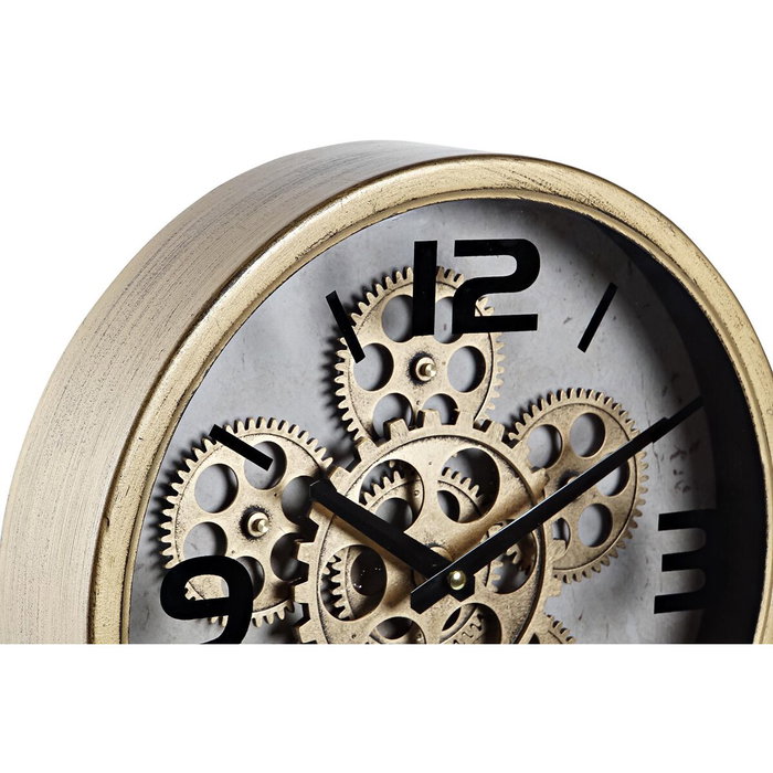 DKD Home Decor Reloj de Sobremesa Dorado en Hierro y Cristal