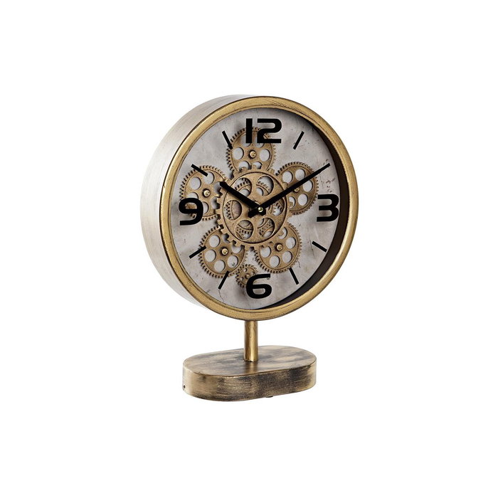DKD Home Decor Reloj de Sobremesa Dorado en Hierro y Cristal